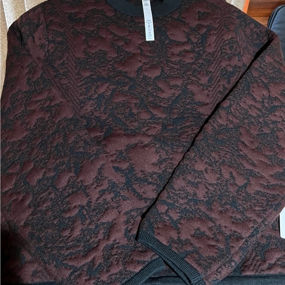 Lululemon Jacquard Multi-Texture Crew Neck Sweater NWOT Red Merlot / Black - Picture 4 of 7